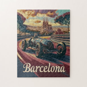Tävla i Barcelona vintage Pussel