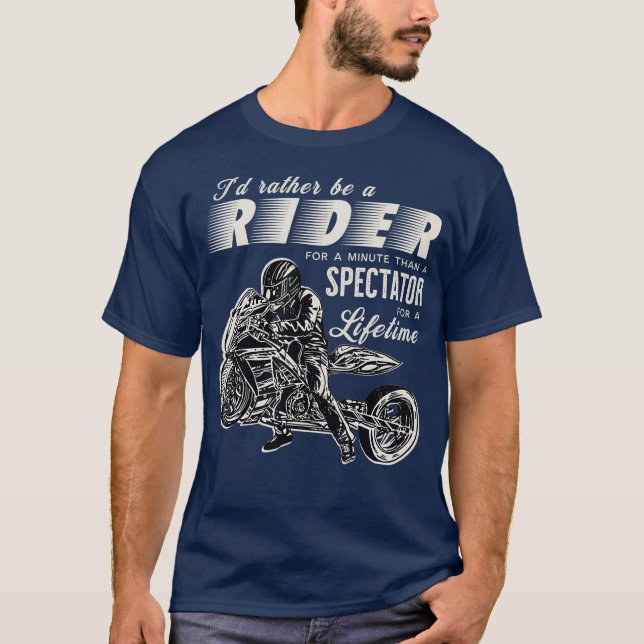 Tävla-ID för dragning av motorcykel är snarare ett T Shirt (Framsida)