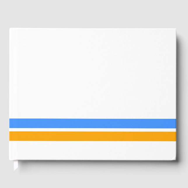 Tävla Kant med ljusblå Gult Rand vid vitt Gästböcker (Framsida)