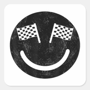 Tävla leende för Tävling Car Party Fyrkantigt Klistermärke