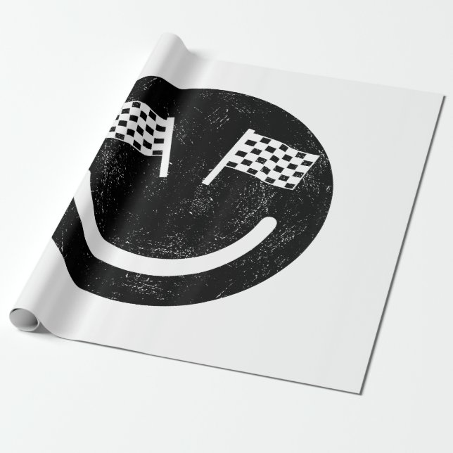 Tävla leende för Tävling Car Party Presentpapper (Utrullad)