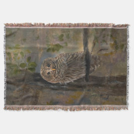Tavla med bandad uggla 36 x 71 cm filt