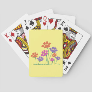 Tavla med fotavtryck blomsterträdgård casinokort