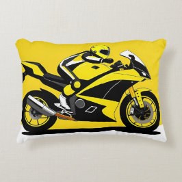 Tävla Motorcykel och förare Prydnadskudde