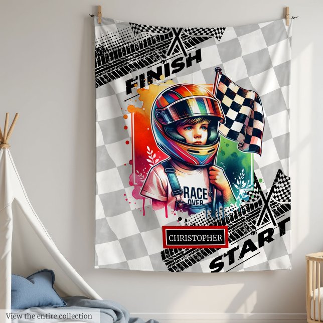 Tävla på födelsedagen för den okända Blanket Forme Fleecefilt (Adorable Blanket Formula 1 Boy Racing Birthday)