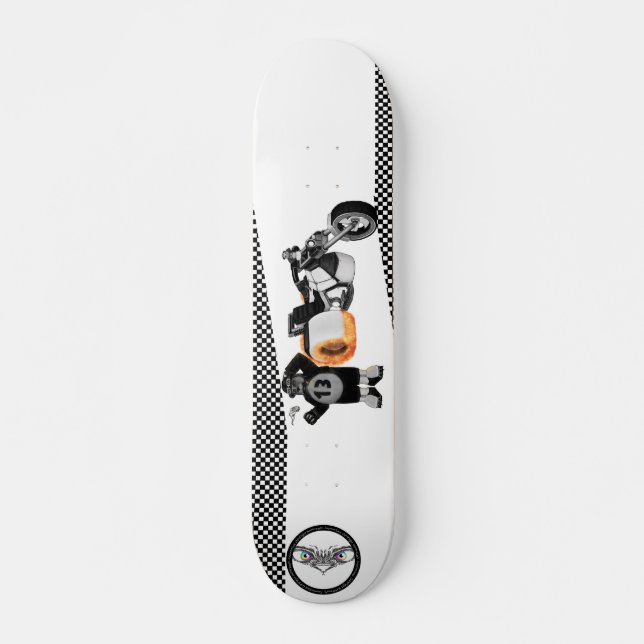 Tävla Panda Patrol svartvit Mini Skateboard Bräda 18,5 Cm (Framsida)