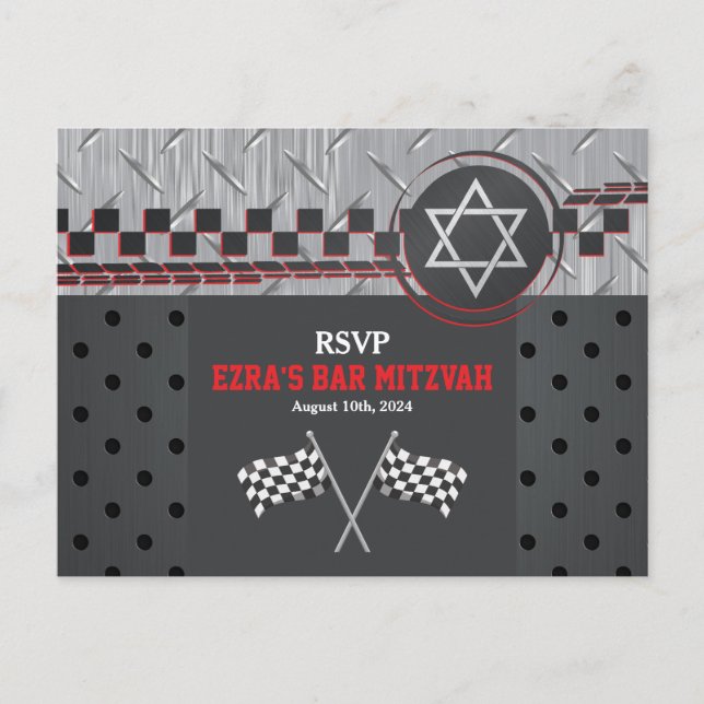 Tävla Racecar Pub Mitzvah OSA Vykort (Framsida)