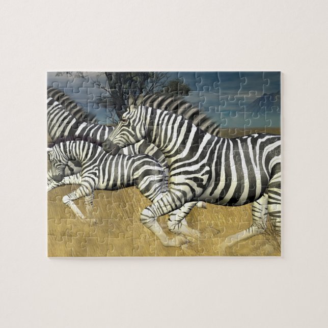 ’Tävla Rand’ Zebra Jigszle Puzzle Pussel (Horisontell)