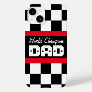 Tävla röd svart världsmästare pappa iphone case