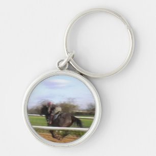 Tävla runt om Keychain Rund Silverfärgad Nyckelring