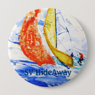 Tävla Sailboat Namn Badge Large Knapp