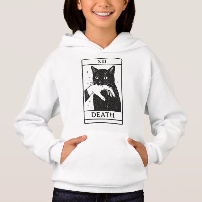 Tavla Svart Katt Tröja – Tarot Död Tee, Häxa (Framsida)