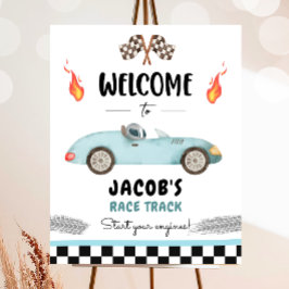 Tävla Tävling Car Two Fast Nyfiken Boy Welcome Pos Poster