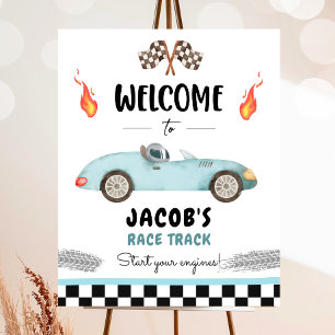 Tävla Tävling Car Two Fast Nyfiken Boy Welcome Pos Poster