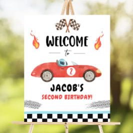 Tävla Tävling Car Two Fast Nyfiken Boy Welcome Pos Poster