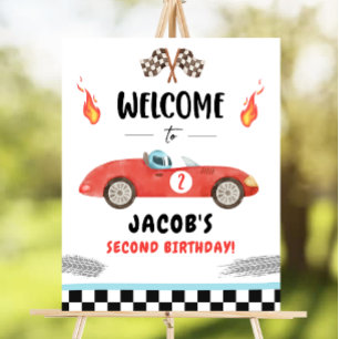 Tävla Tävling Car Two Fast Nyfiken Boy Welcome Pos Poster
