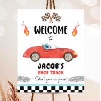 Tävla Tävling Car Two Fast Nyfiken Boy Welcome Pos