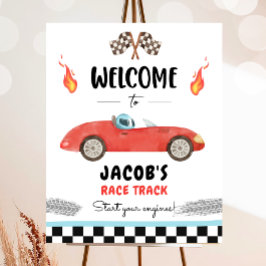 Tävla Tävling Car Two Fast Nyfiken Boy Welcome Pos Poster