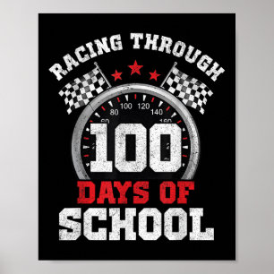 Tävla till 100 dagars Tävling-skolbil 100 D Poster