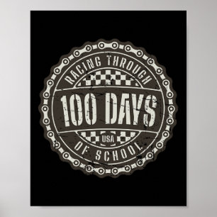 Tävla till och med 100 dagar i skolan - motorcykel poster