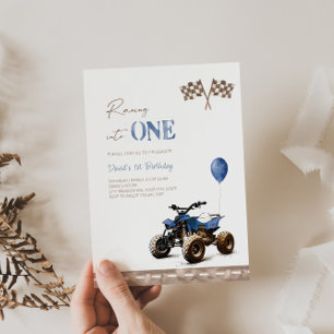 Tävla till One Quad Bike Birthday-inbjudan Inbjudningar