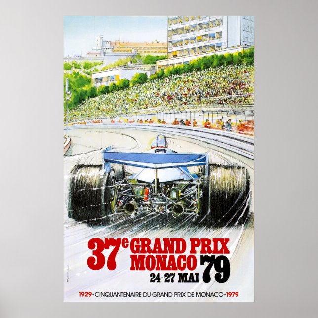 Tävla Vintage Grand Prix Monaco 79 Poster (Framsidan)