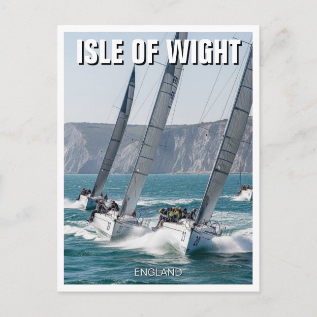 Tävla Yachts Isle of Wight England Travel Vykort (Framsida)
