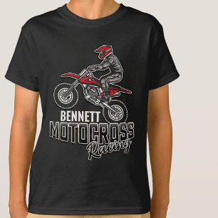 Tävlan Anpassat namn Dirt Bike Rider Motocross T Shirt