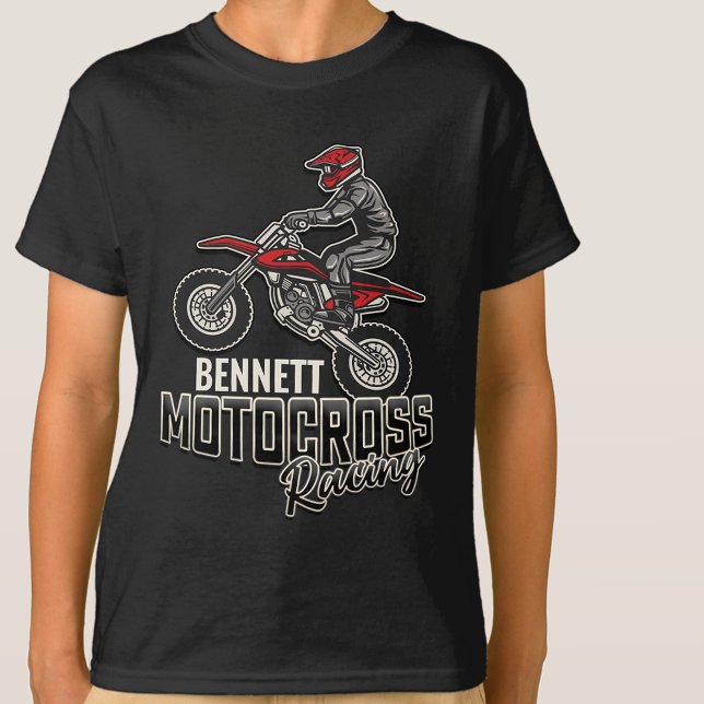 Tävlan Anpassat namn Dirt Bike Rider Motocross T Shirt (Skapare uppladdad)