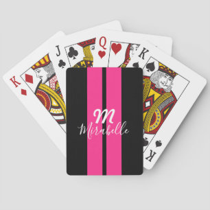 Tävlan Anpassat namn Shock rosa Rand Monogrammad Casinokort