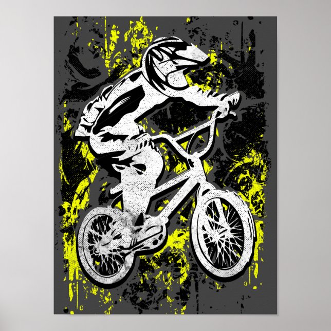 Tävlan BMX - BMX Bike - BMX Poster Skriv ut (Framsidan)