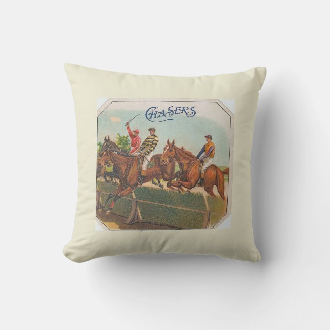 Tävlan Chasers Vintage Horse Kudde (Framsida)