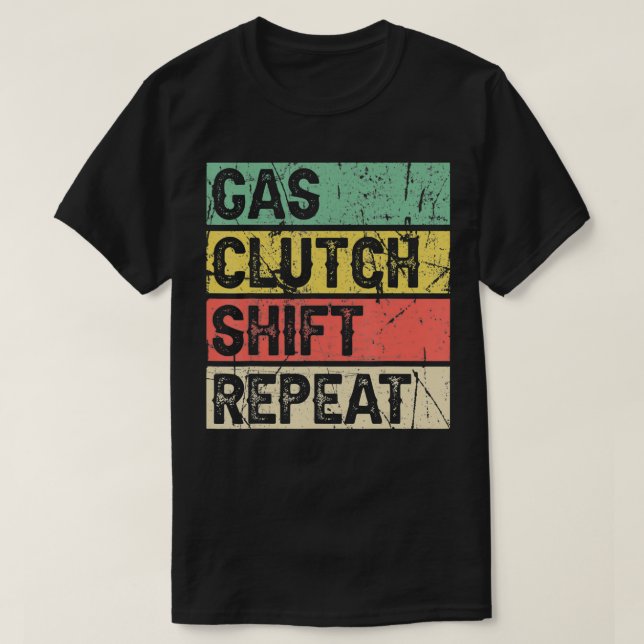 Tävlan Dirt Track ger gasklutch Skift Repeat Di T Shirt (Design framsida)