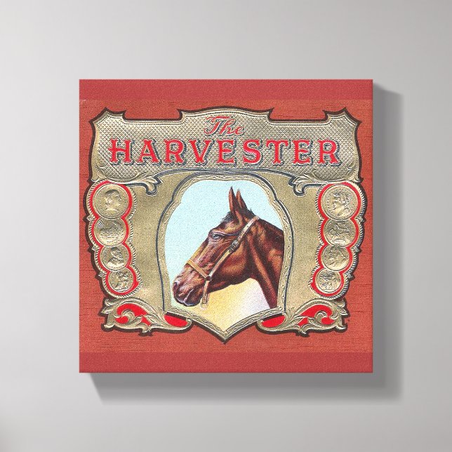 Tävlan Harvester Vintage Horse Canvastryck (Framsida)