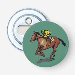 Tävlan Horse och Jockey Horse Mörk grönt Flasköppnare