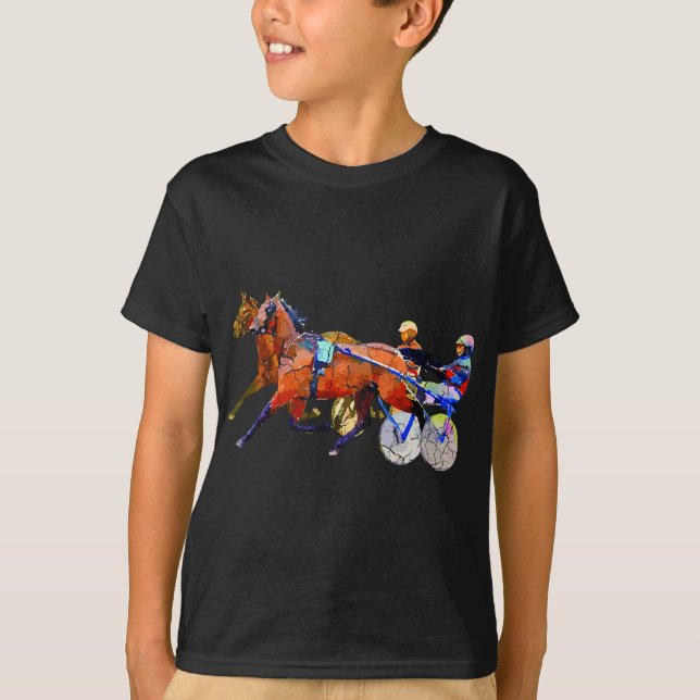 Tävlan Iports Horse Tävling och Harness T Shirt (Framsida)