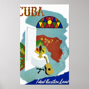 Tävlan Kuba Vintage Poster återställd