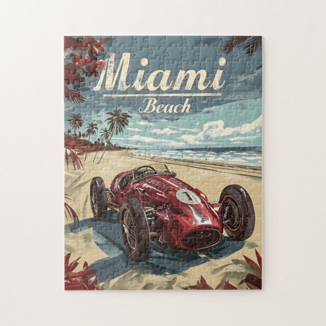 Tävlan Miami Beach Vintage  Pussel (Vertikal)