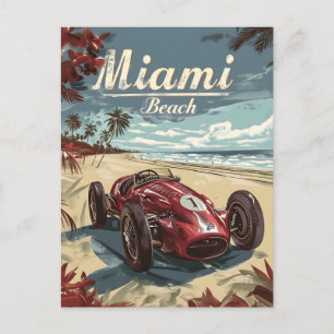 Tävlan Miami Beach Vintage Vykort