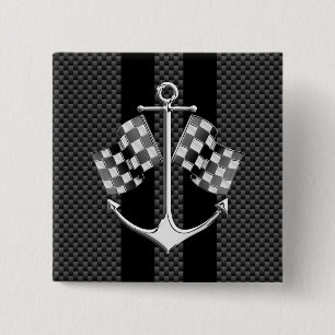 Tävlan Nautical Carbon Fiber Chrome Stilar Knapp