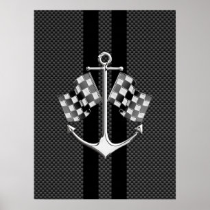 Tävlan Nautisk sjöfart i koldioxidfiber Stil Decor Poster