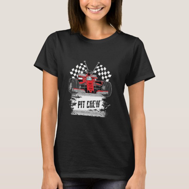 Tävlan Party Pit Crew Car Tävla, kontrollerad F T Shirt (Framsida)
