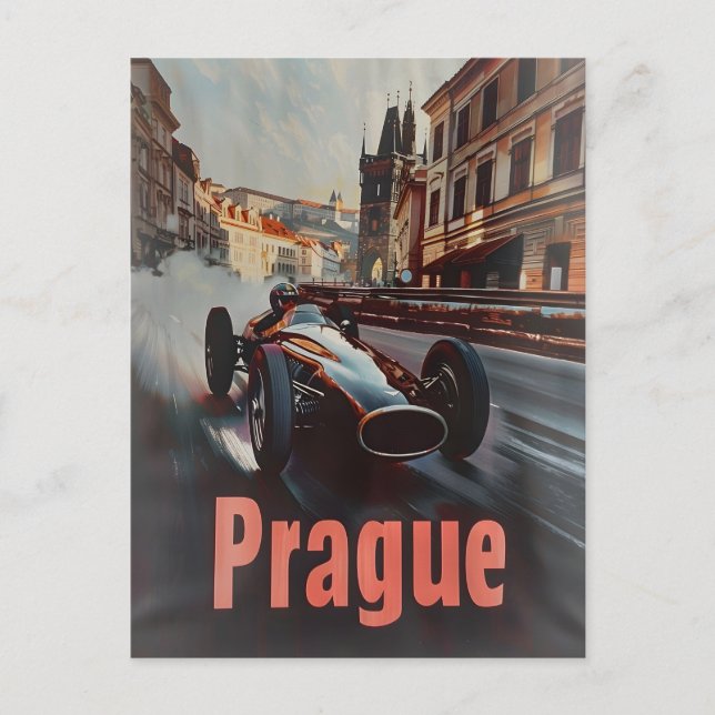 Tävlan Prag vintage  Vykort (Framsida)