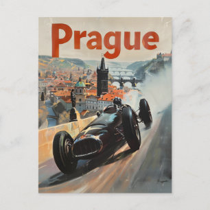 Tävlan Prag vintage Vykort