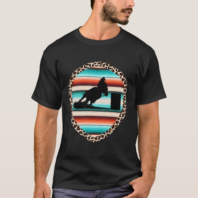 Tävlan Serape Leopard Mönster Rodeo C T Shirt (Framsida)