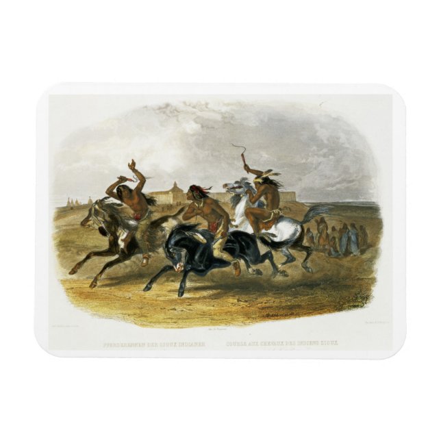 Tävlan Sioux indians nära Fort Pierre, pl Magnet (Horisontell)