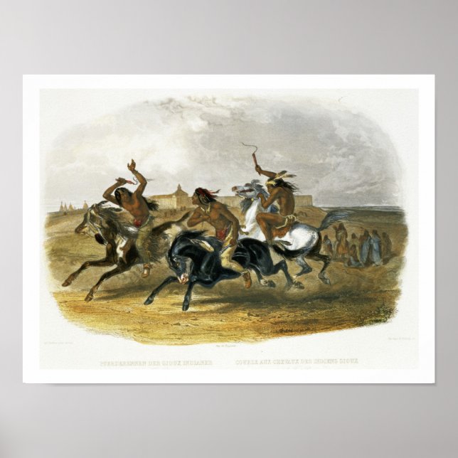 Tävlan Sioux indians nära Fort Pierre, pl Poster (Framsidan)
