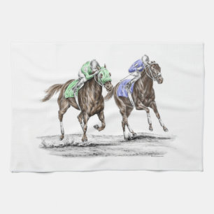 Tävlan Thoroughborn Horses Kökshandduk