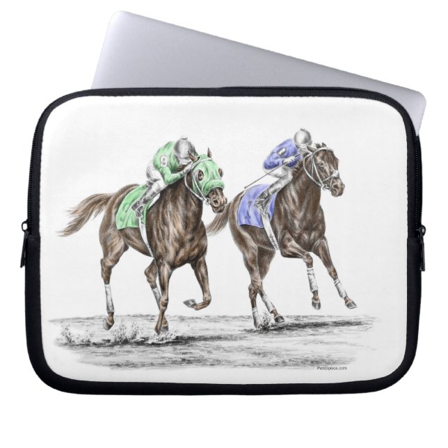 Tävlan Thoroughborn Horses Laptop Sleeve (Framsidan)