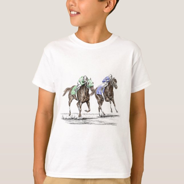 Tävlan Thoroughborn Horses T-shirt (Framsida)